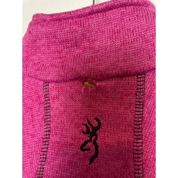 Browning Fleece Womens Medium Pink Full Zip Long Sleeve Jacket Light Weight Coat - Picture 12 of 14